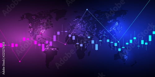 Business candle stick graph chart of stock market investment trading. Trend of graph. Vector illustration