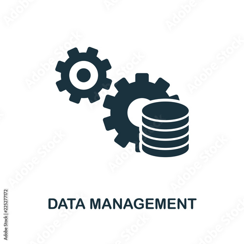 Data Management icon. Monochrome style design from industry 4.0 icon collection. UI and UX. Pixel perfect data management icon. For web design, apps, software, print usage.