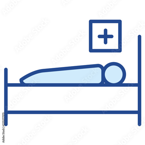 Krankenzimmer, Krankenhausbett Vector Icon Illustration