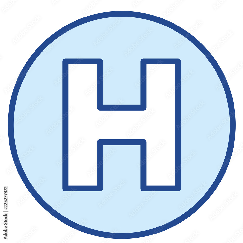 Krankenhaus Zeichen, Landeplatz Vector Icon Illustration Krankenhaus Zeichen, Landeplatz Vector Icon Illustration