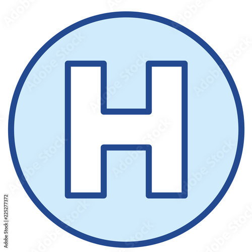 Krankenhaus Zeichen, Landeplatz Vector Icon Illustration