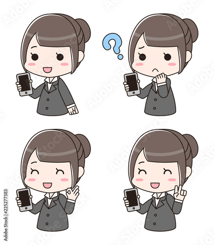 スマホを持つ女性　セット