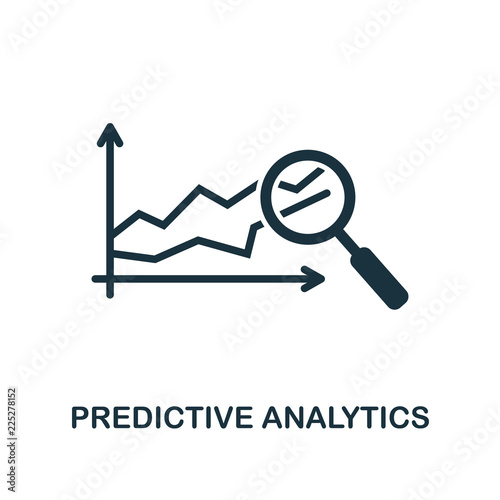 Predictive Analytics icon. Monochrome style design from industry 4.0 icon collection. UI and UX. Pixel perfect predictive analytics icon. For web design, apps, software, print usage.