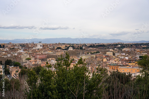 Aerial panorama of Rome from Janiculum terrace