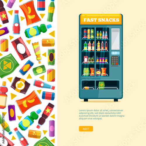 vending machine. automatic sale of snack unhealthy food