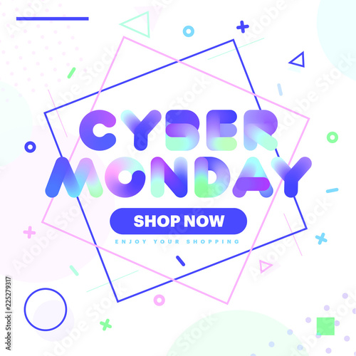 Cyber Monday sale poster design template vector illustration