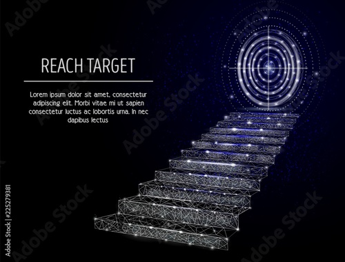 Reach target vector geometric polygonal art background