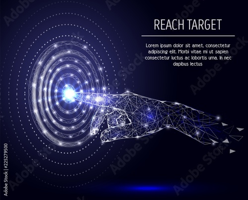 Reach target vector geometric polygonal art background