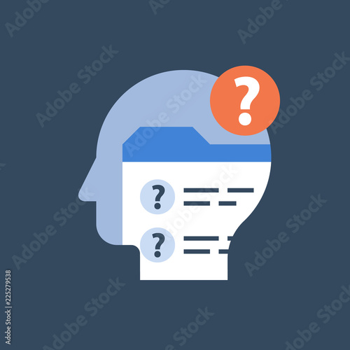 Complete check list, online exam form, examination questionnaire, assignment concept, test result, personal data