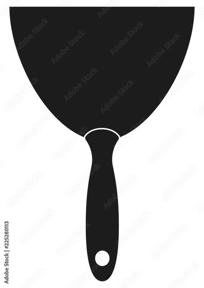 Black and white whide metal spatula silhouette Black and white whide metal spatula silhouette