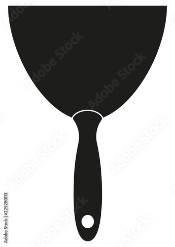 Black and white whide metal spatula silhouette