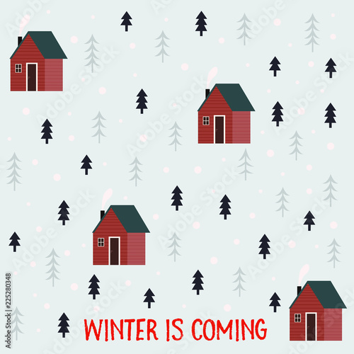 Winter seamless pattern background vector illustration