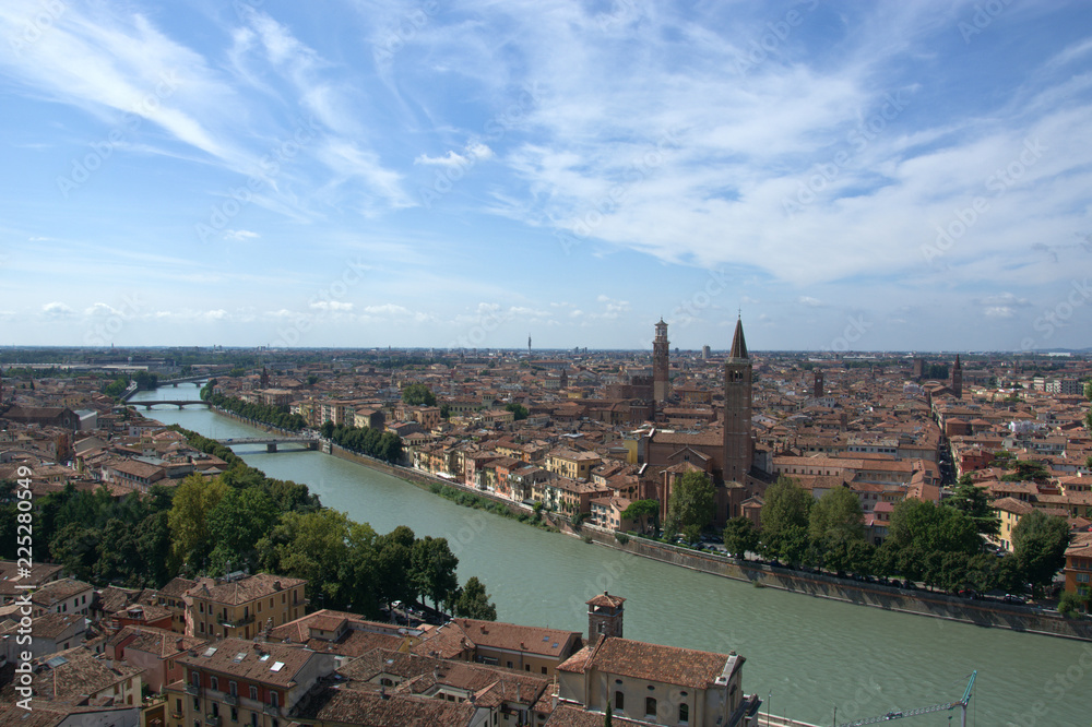 the river Adige through the city of Romeo and Juliet, Verona