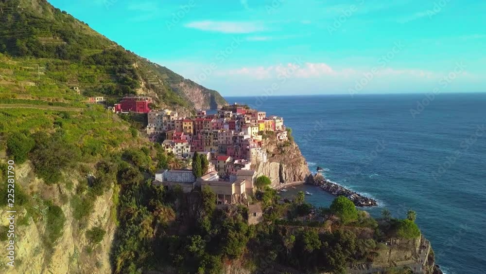Aerial view of Cinque terre, five lands Aerial view of Cinque terre, five lands