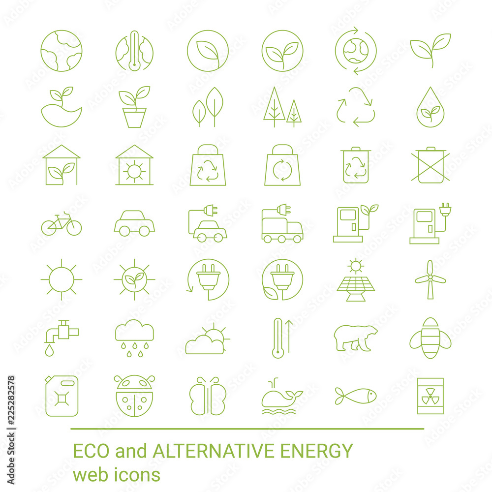 Set of ecology icons Set of ecology icons