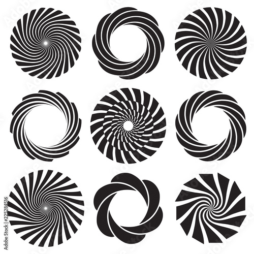 Optical art spiral set