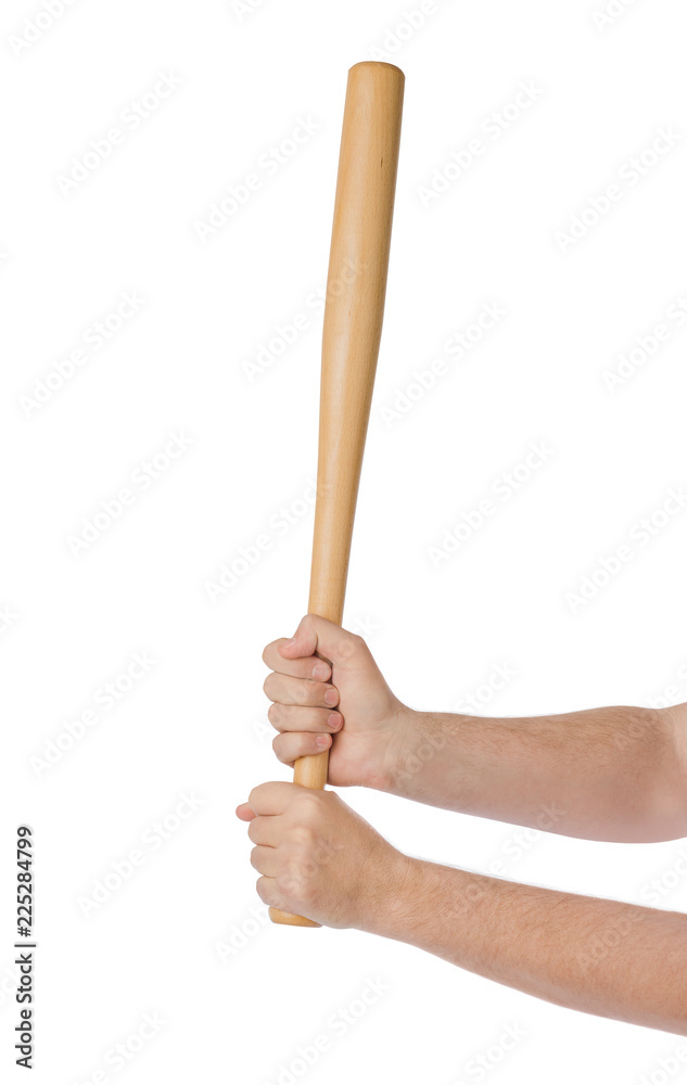 Hands with baseball bat