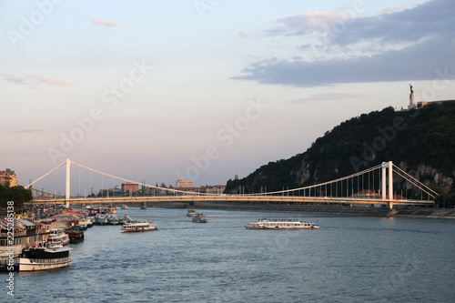 Photography Elisabeth bridge and Gellert hill Budapest sunset cityscape
