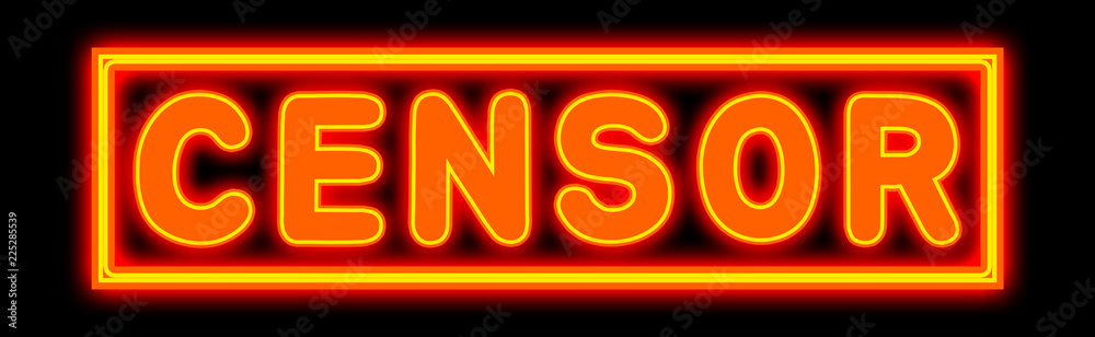 Censor - glowing text on black background Censor - glowing text on black background