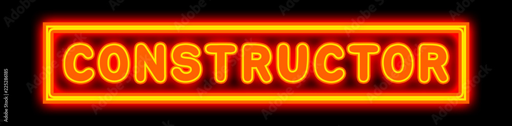 Constructor - glowing text on black background Constructor - glowing text on black background