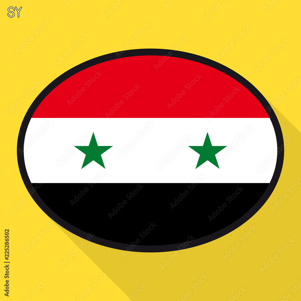 Syria flag speech bubble, social media communication sign, flat business oval icon. Syria flag speech bubble, social media communication sign, flat business oval icon.