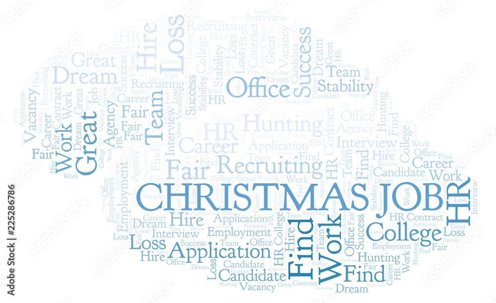 Obraz premium Christmas Job word cloud.
