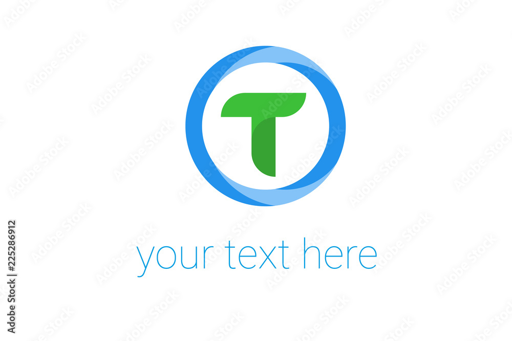 T logo. Beautiful letter T in a circle. T logo. Beautiful letter T in a circle.