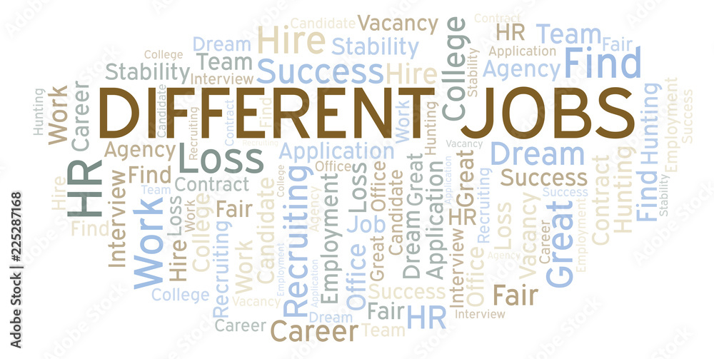 Fototapeta premium Different Jobs word cloud.