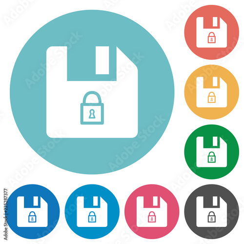 Lock file flat round icons