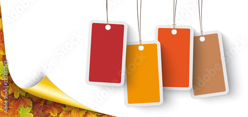 Autumn Foliage Scrolled Corner Price Stickers Header photo