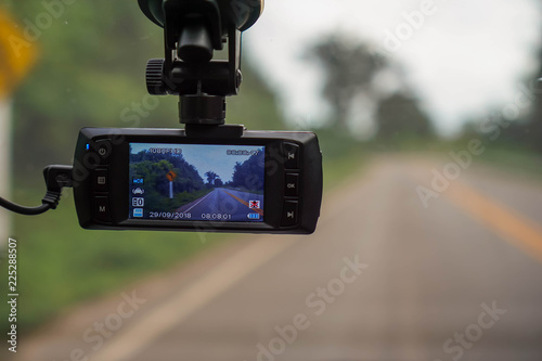 Safety camera car on the road