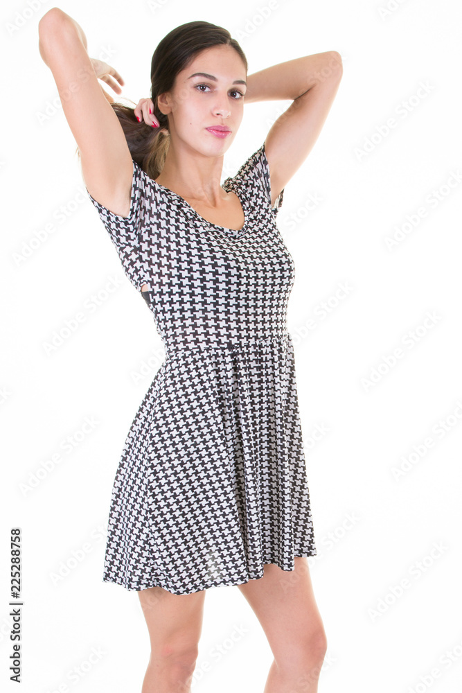 Portrait of pretty woman in full length standing isolated on white background Portrait of pretty woman in full length standing isolated on white background