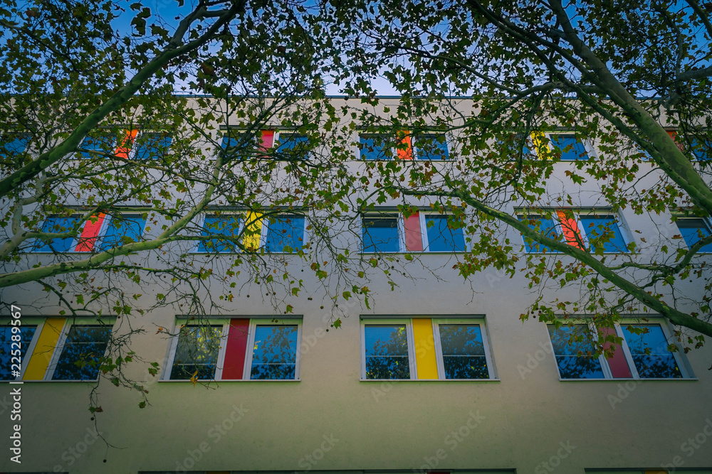house facade with colorful colors