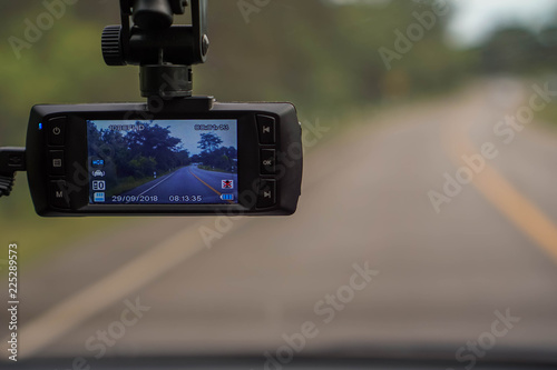 Safety camera car on the road