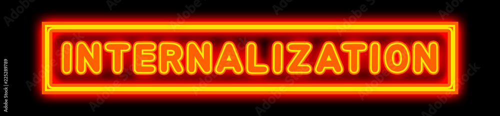 Internalization - glowing text on black background Internalization - glowing text on black background