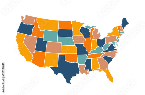 USA map vector illustration