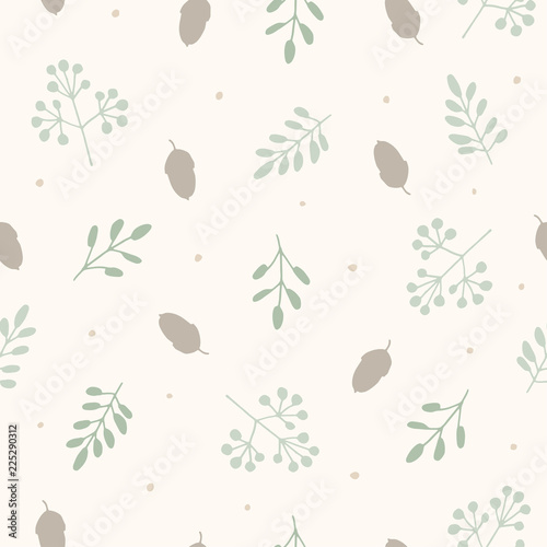 Silhouette vector seamless pattern. Nature print. Fabric design element.