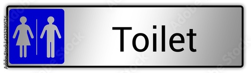Wallpaper Mural Panneau en anglais: Toilettes pour hommes et femmes, wc mixtes et unisexe - panneau pour salle de bain, toilettes et autres commodités texture en métal Torontodigital.ca