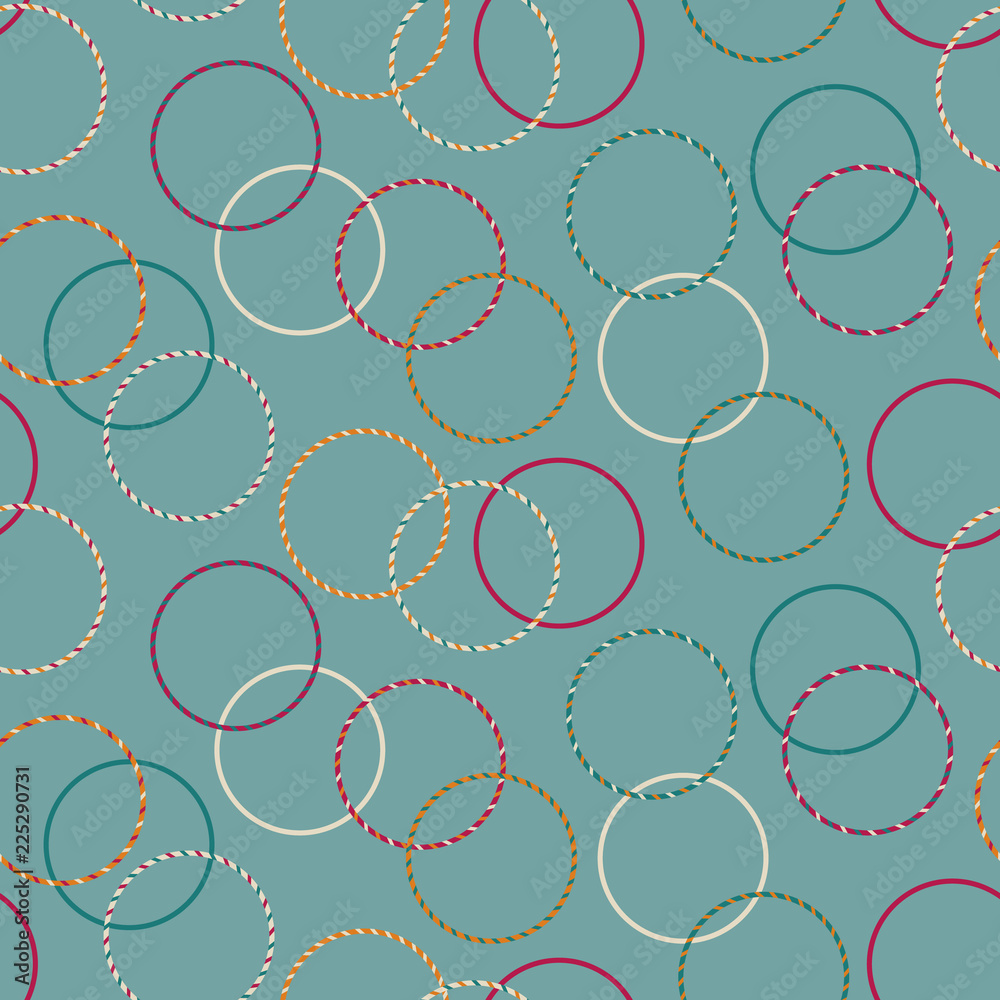 Minimal fun hula hoop vector pattern, seamless repeat on plain minty  background. Trendy flat style. Great retro colored design for fabrics,  wallpapers, paper products etc. vector de Stock | Adobe Stock