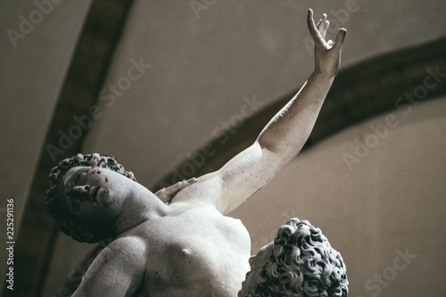 Ratto delle Sabine is a statue, by Giambologna 1574, in the Loggia dei Lanzi in Piazza della Signoria in Florence. photo