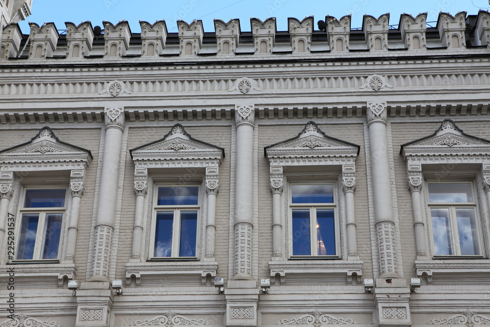 Texture of the facade of the building in Moscow