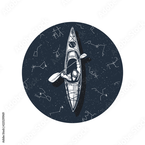 kayaking, canoeing or rafting boat