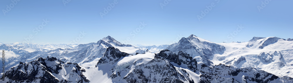 Alps Mountain panorama on the Titlis, Switzerland - obrazy, fototapety, plakaty 