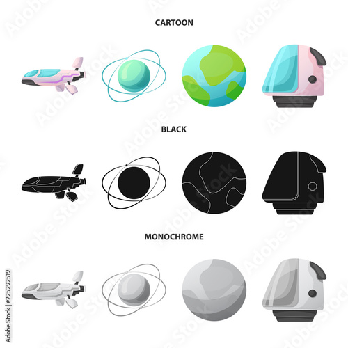 Vector design of mars and space icon. Set of mars and planet stock symbol for web.