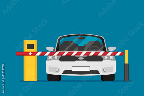 Parking barrier gate in flat style