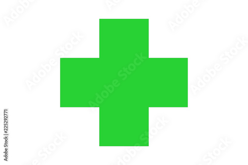 Cruz verde de una farmacia.