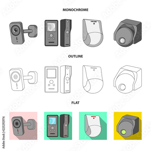 Vector design of cctv and camera icon. Collection of cctv and system stock symbol for web.
