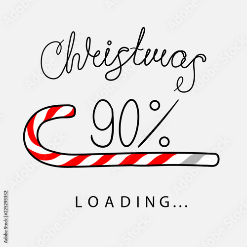 Christmas 90% loading creative poster with progress bar.