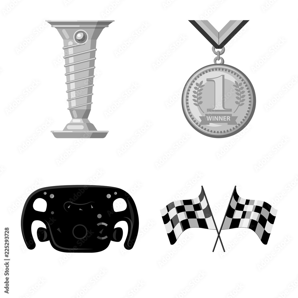 Fototapeta premium Isolated object of car and rally logo. Set of car and race vector icon for stock.
