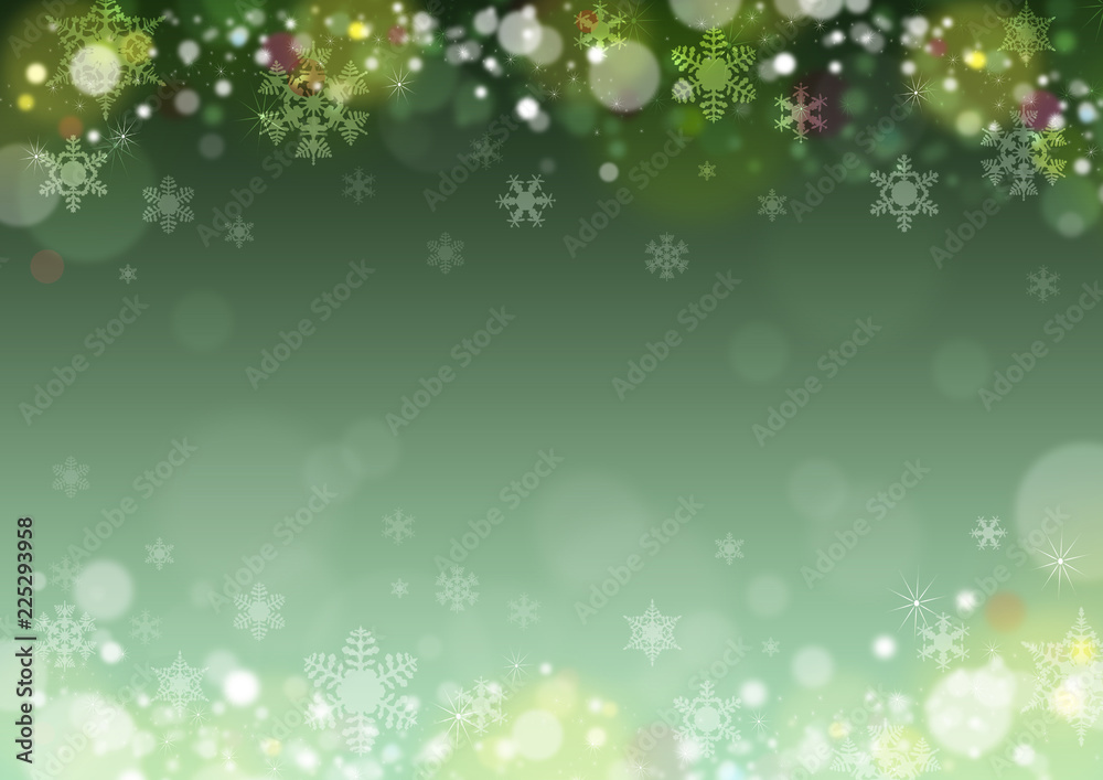 クリスマス 雪の結晶 冬の背景 緑 イラスト Stock Illustration Adobe Stock